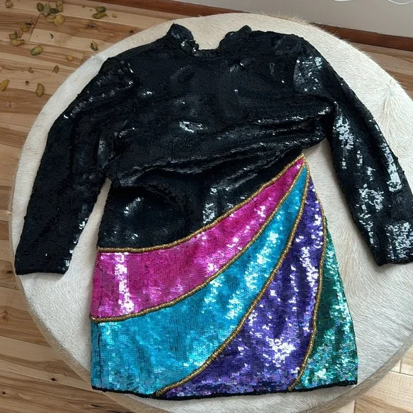 Mob wife glam dress, vintage Scarlet Rage,colorful - Picture 2 of 16